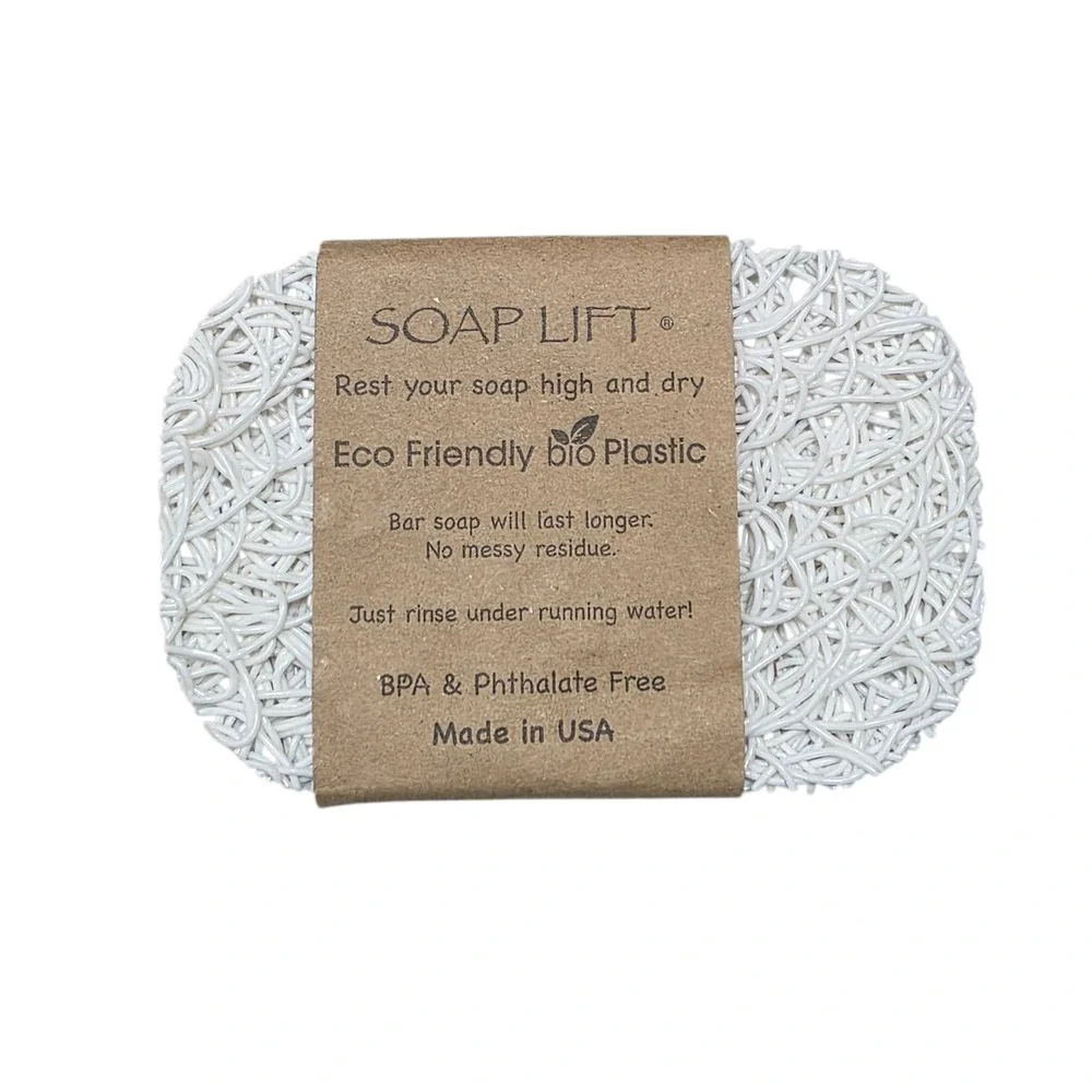NEW Soap Lift Eco Friendly Bio Plastic Bar Soap Holder Soap Rest‎ High Dry White